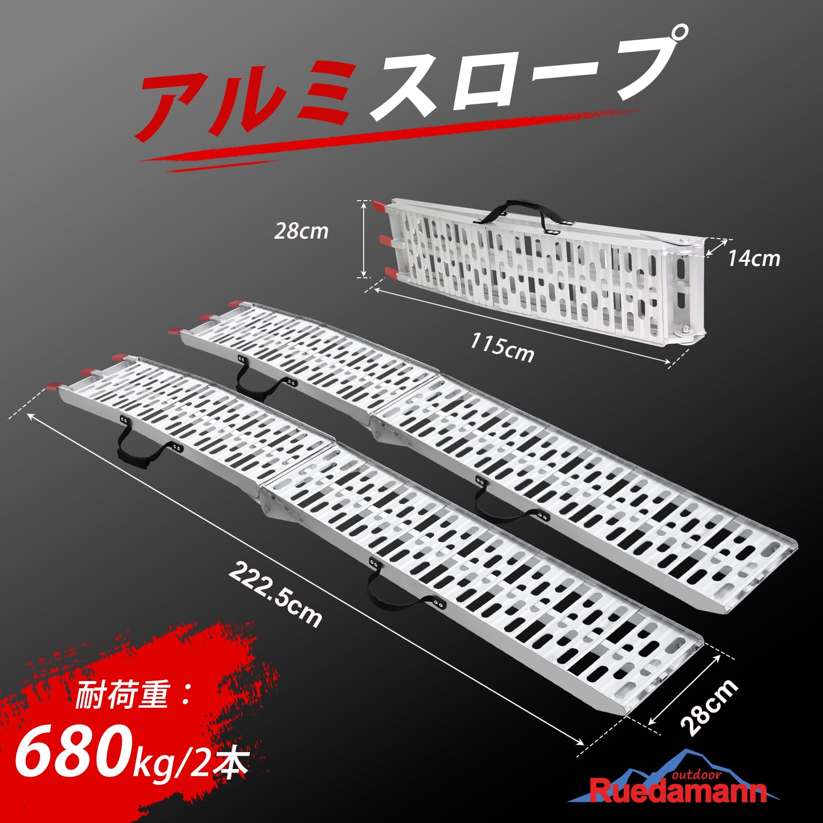 Amazon.co.jp: Ruedamann アルミラダーレール 2本セット 長さ222.5cm